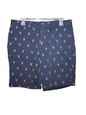 J. Crew Navy Blue Shorts Red Lobsters Men’s Size 33 Nautical 9 Inch Inseam